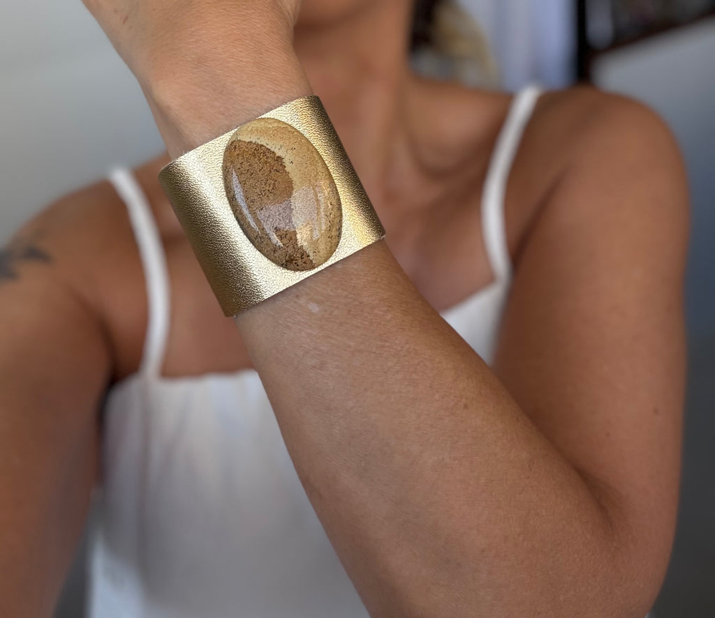 Brazalete Ágata Dorado Summer Sale